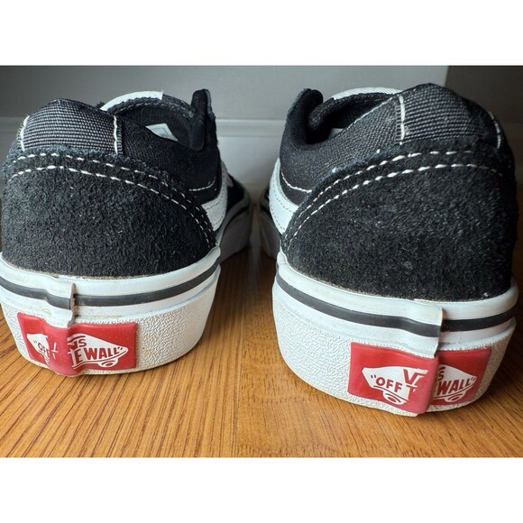 Vans Old Skool Canvas Suede Sneakers Black White Youth 11C Retro Low Top Skate - Picture 9 of 11